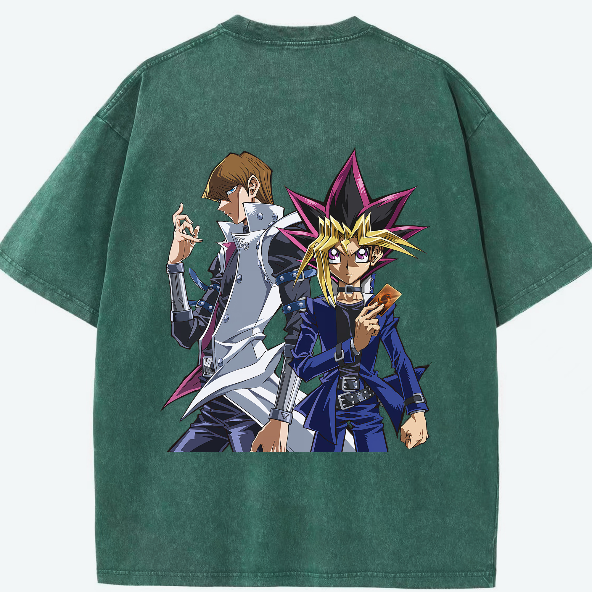 （画像用） 遊☆戯☆王 Yu-Gi-Oh! 綿100% ヴィンテージ風 半袖Tシャツ（背面プリント）